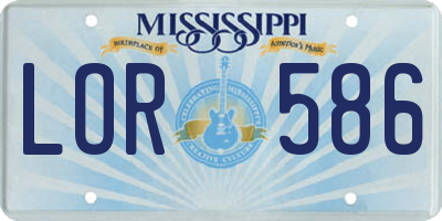 MS license plate LOR586