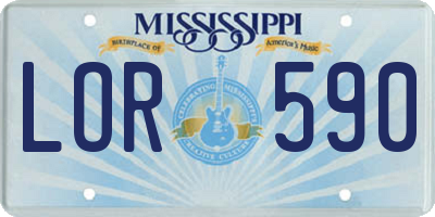 MS license plate LOR590