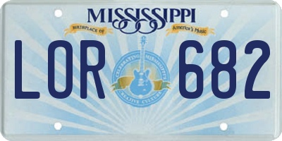 MS license plate LOR682