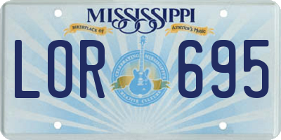 MS license plate LOR695