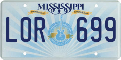MS license plate LOR699