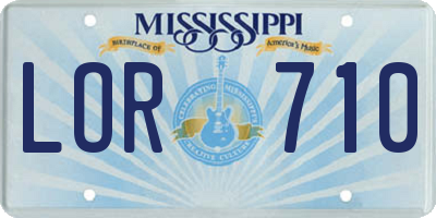 MS license plate LOR710