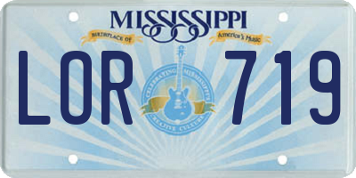 MS license plate LOR719