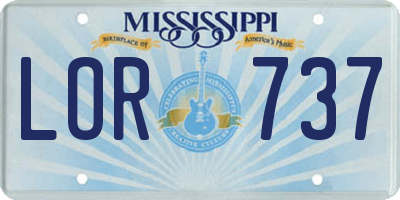 MS license plate LOR737