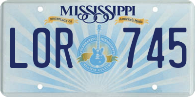 MS license plate LOR745
