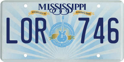 MS license plate LOR746
