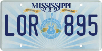 MS license plate LOR895