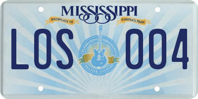 MS license plate LOS004