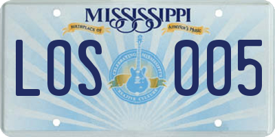 MS license plate LOS005