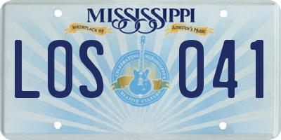 MS license plate LOS041