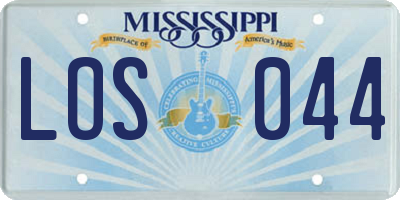 MS license plate LOS044