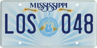 MS license plate LOS048