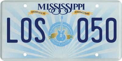 MS license plate LOS050