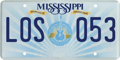 MS license plate LOS053