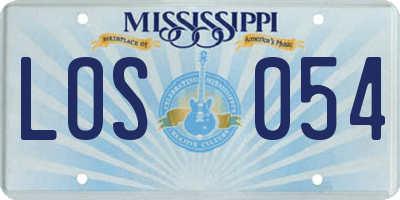 MS license plate LOS054