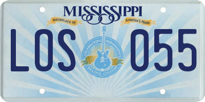 MS license plate LOS055
