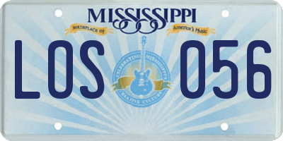 MS license plate LOS056