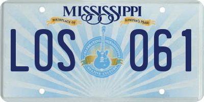 MS license plate LOS061