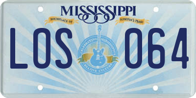 MS license plate LOS064