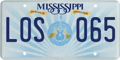 MS license plate LOS065
