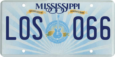MS license plate LOS066