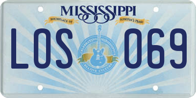 MS license plate LOS069