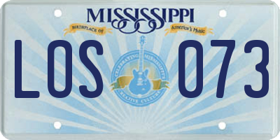 MS license plate LOS073