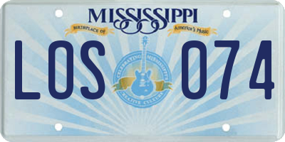 MS license plate LOS074
