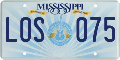 MS license plate LOS075