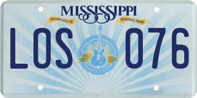 MS license plate LOS076