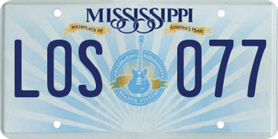 MS license plate LOS077