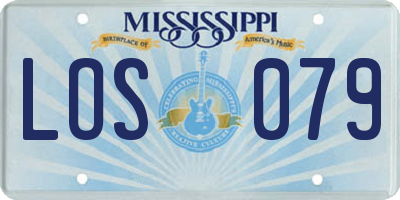 MS license plate LOS079