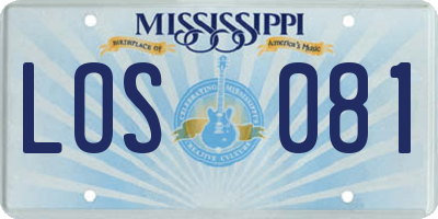 MS license plate LOS081