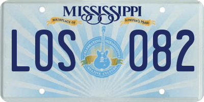 MS license plate LOS082