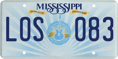 MS license plate LOS083