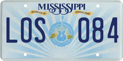 MS license plate LOS084