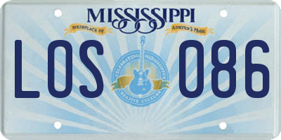 MS license plate LOS086