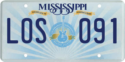 MS license plate LOS091