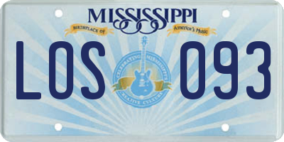 MS license plate LOS093