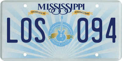 MS license plate LOS094