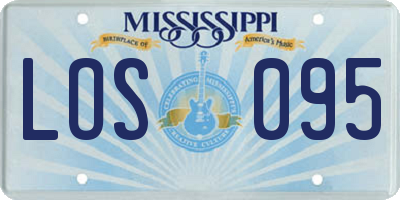 MS license plate LOS095