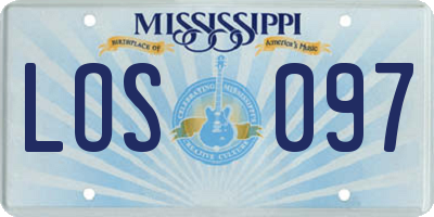 MS license plate LOS097