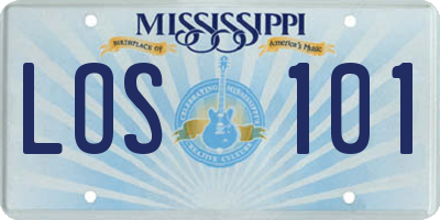 MS license plate LOS101