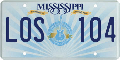 MS license plate LOS104