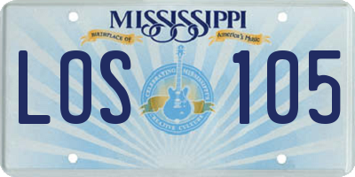MS license plate LOS105
