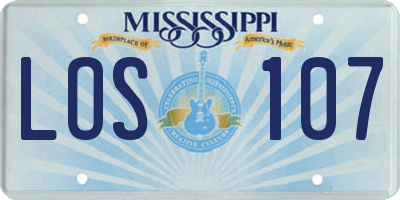 MS license plate LOS107