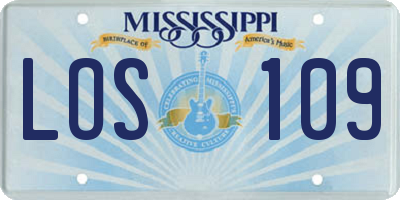MS license plate LOS109