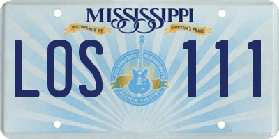 MS license plate LOS111