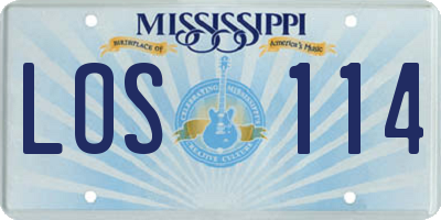 MS license plate LOS114