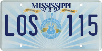 MS license plate LOS115